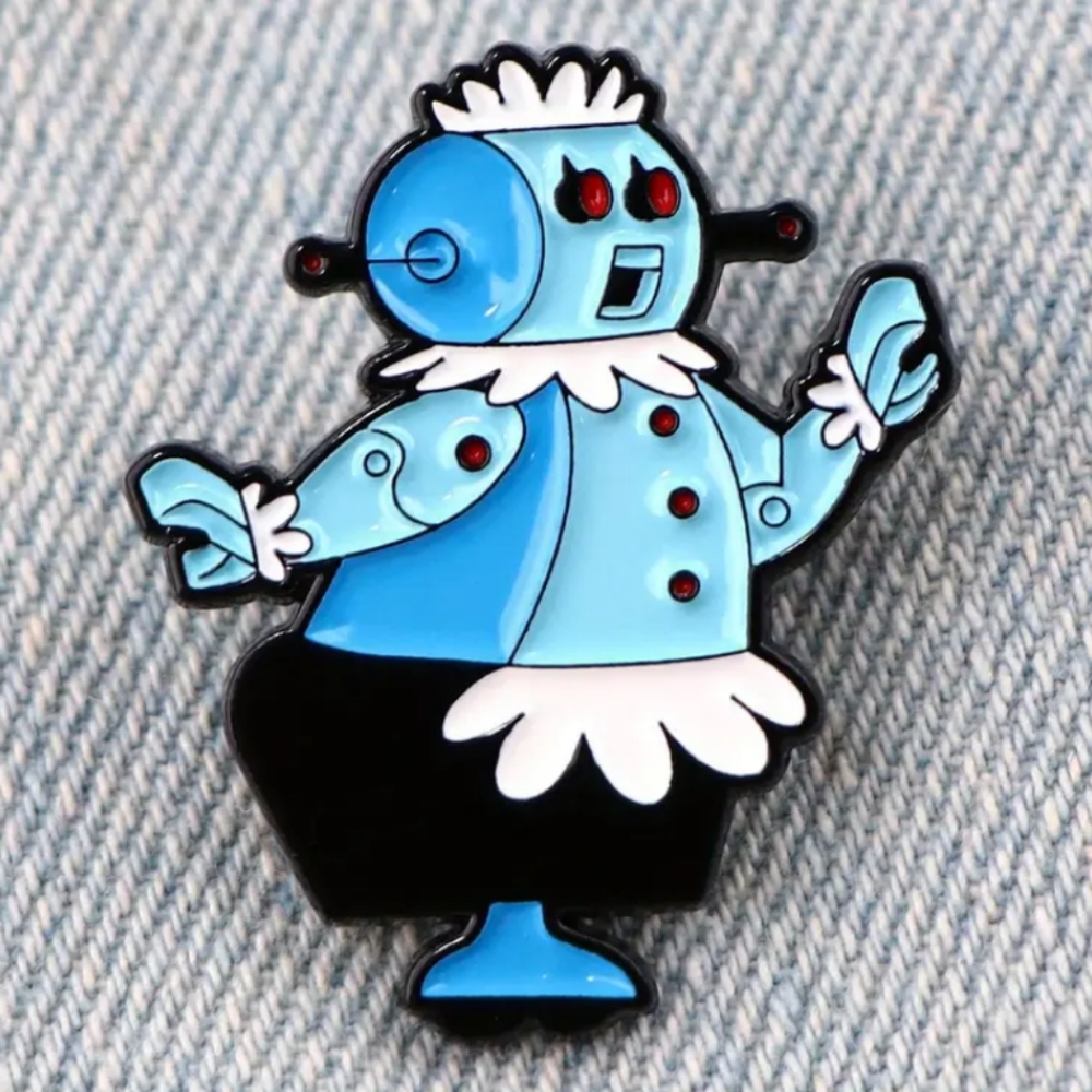 The Jetsons Rosie The Robot Maid Blue and Black  Enamel Pin